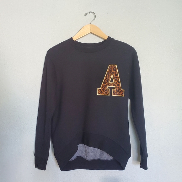 Forever 21 Leopard Varsity A Sweatshirt Size Small - Picture 1 of 6